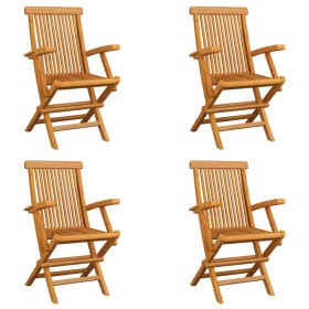 Sillas de jardín plegables 4 unidades madera maciza de teca von vidaXL, Gartenstühle - Ref: Foro24-3065528, Preis: 368,12 €, ...