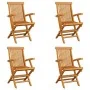 Sillas de jardín plegables 4 unidades madera maciza de teca von vidaXL, Gartenstühle - Ref: Foro24-3065528, Preis: 331,39 €, ...