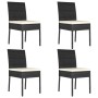 5-Piece Black Synthetic Rattan Garden Dining Set by vidaXL, Garden sets - Ref: Foro24-3065694, Price: 302,34 €, Discount: %