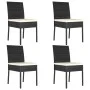 5-teiliges Garten-Ess-Set aus schwarzem synthetischem Rattan von vidaXL, Gartensets - Ref: Foro24-3065694, Preis: 314,37 €, R...