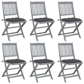 Klappbare Gartenstühle, 6 Stück, Kissen aus massivem Akazienholz von vidaXL, Gartenstühle - Ref: Foro24-3065449, Preis: 316,0...