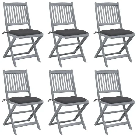 Klappbare Gartenstühle, 6 Stück, Kissen aus massivem Akazienholz von vidaXL, Gartenstühle - Ref: Foro24-3065449, Preis: 316,0...