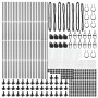Poste de cerca 52 pcs Plateado 3.2 x 3.2 x 140 cm Acero