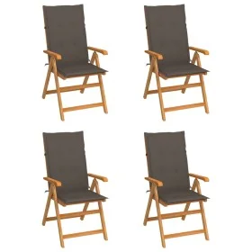 Garden chairs 4 units teak wood with taupe gray cushions by vidaXL, Garden chairs - Ref: Foro24-3065538, Price: 508,93 €, Dis...