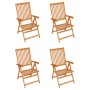 Gartenstühle 4 Einheiten aus Teakholz mit taupegrauen Kissen von vidaXL, Gartenstühle - Ref: Foro24-3065538, Preis: 516,39 €,...