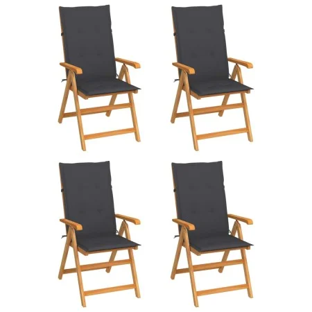 Garden chairs 4 pcs teak wood and anthracite gray cushions by vidaXL, Garden chairs - Ref: Foro24-3065530, Price: 510,40 €, D...