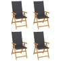 Gartenstühle 4 Stück Teakholz und anthrazitgraue Kissen von vidaXL, Gartenstühle - Ref: Foro24-3065530, Preis: 517,86 €, Raba...