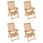 Gartenstühle 4 Stück Teakholz und anthrazitgraue Kissen von vidaXL, Gartenstühle - Ref: Foro24-3065530, Preis: 510,40 €, Raba...