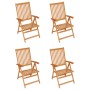 Gartenstühle 4 Stück Teakholz und anthrazitgraue Kissen von vidaXL, Gartenstühle - Ref: Foro24-3065530, Preis: 517,86 €, Raba...