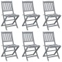 Folding garden chairs 6 pcs solid acacia wood cushions by vidaXL, Garden chairs - Ref: Foro24-3065448, Price: 327,73 €, Disco...