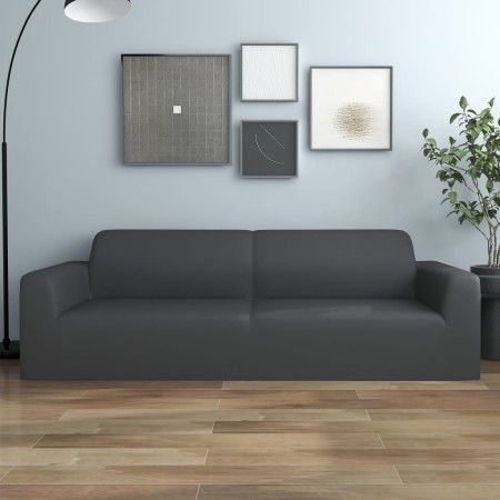 Elastic cover for a 3-seater sofa in anthracite polyester jersey fabric. by vidaXL, Covers - Ref: Foro24-332938, Price: 27,87...
