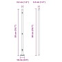 Poste de cerca 52 pcs Plateado 3.2 x 3.2 x 88.5 cm Acero