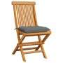 Gartenstühle 6 Stk. massives Teakholz mit grauen Kissen von vidaXL, Gartenstühle - Ref: Foro24-3065606, Preis: 391,48 €, Raba...