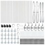 Poste de cerca 26 pcs Plateado 3.2 x 3.2 x 140 cm Acero