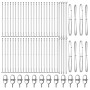 Poste de cerca 52 pcs Plateado 3.2 x 3.2 x 140 cm Acero