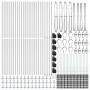 Poste de cerca 52 pcs Plateado 3.2 x 3.2 x 140 cm Acero