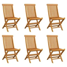 Sillas de jardín plegables 6 unidades madera maciza de teca by vidaXL, Garden chairs - Ref: Foro24-3065527, Price: 373,65 €, ...