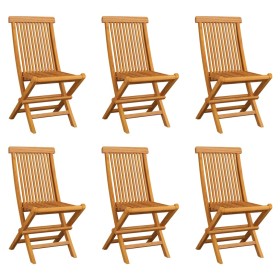 Sillas de jardín plegables 6 unidades madera maciza de teca by vidaXL, Garden chairs - Ref: Foro24-3065527, Price: 384,74 €, ...