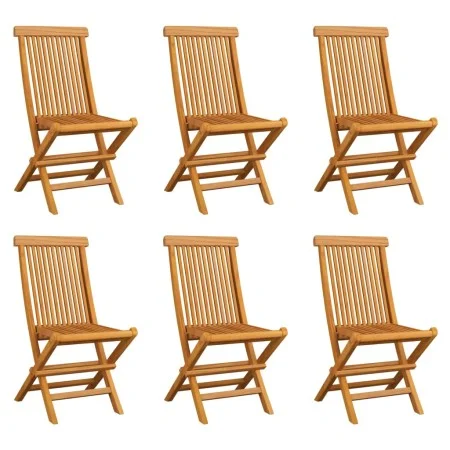 Sillas de jardín plegables 6 unidades madera maciza de teca by vidaXL, Garden chairs - Ref: Foro24-3065527, Price: 355,79 €, ...
