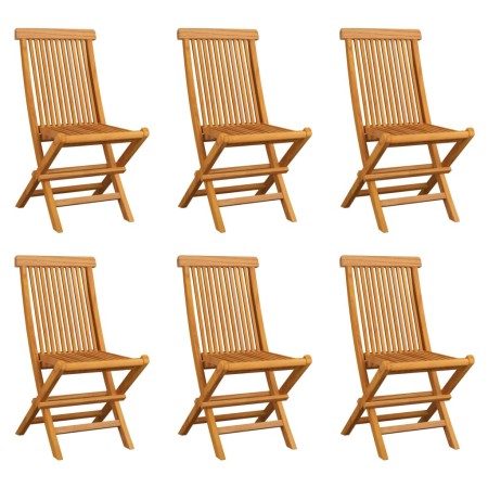 Sillas de jardín plegables 6 unidades madera maciza de teca by vidaXL, Garden chairs - Ref: Foro24-3065527, Price: 376,71 €, ...