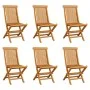 Sillas de jardín plegables 6 unidades madera maciza de teca by vidaXL, Garden chairs - Ref: Foro24-3065527, Price: 355,79 €, ...