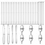 Poste de cerca 26 pcs Plateado 3.2 x 3.2 x 140 cm Acero