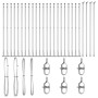 Poste de cerca 26 pcs Plateado 3.2 x 3.2 x 140 cm Acero
