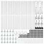 Poste de cerca 26 pcs Plateado 3.2 x 3.2 x 140 cm Acero