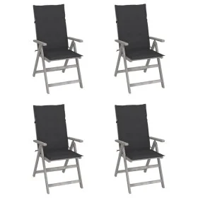 Liegende Gartenstühle, 4 Stück, Kissen aus massivem Akazienholz von vidaXL, Gartenstühle - Ref: Foro24-3065377, Preis: 282,96...