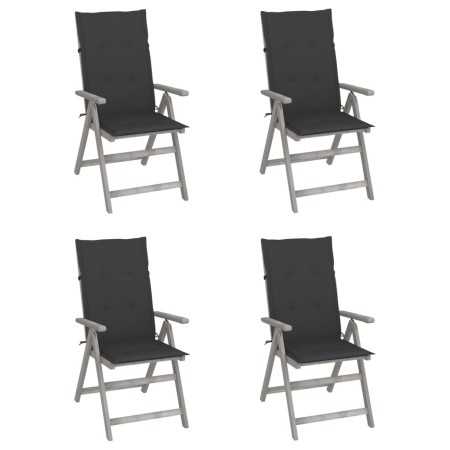 Liegende Gartenstühle, 4 Stück, Kissen aus massivem Akazienholz von vidaXL, Gartenstühle - Ref: Foro24-3065377, Preis: 317,31...