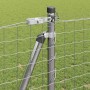 Poste de cerca 26 pcs Plateado 3.2 x 3.2 x 140 cm Acero