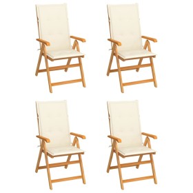 Garden chairs 4 pcs solid teak wood with cream cushions by vidaXL, Garden chairs - Ref: Foro24-3065532, Price: 499,90 €, Disc...