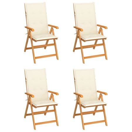 Garden chairs 4 pcs solid teak wood with cream cushions by vidaXL, Garden chairs - Ref: Foro24-3065532, Price: 407,69 €, Disc...