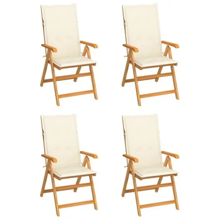 Garden chairs 4 pcs solid teak wood with cream cushions by vidaXL, Garden chairs - Ref: Foro24-3065532, Price: 501,45 €, Disc...