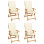 Garden chairs 4 pcs solid teak wood with cream cushions by vidaXL, Garden chairs - Ref: Foro24-3065532, Price: 407,69 €, Disc...
