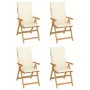 Garden chairs 4 pcs solid teak wood with cream cushions by vidaXL, Garden chairs - Ref: Foro24-3065532, Price: 501,45 €, Disc...