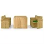 Comedor de jardín 7 pzas con cojines madera de pino impregnada de vidaXL, Conjuntos de jardín - Ref: Foro24-3065734, Precio: ...