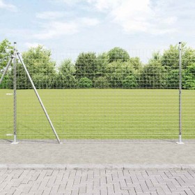 Poste de cerca 26 pcs Plateado 3.2 x 3.2 x 88.5 cm Acero