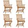 Garden chairs 4 pcs solid teak wood with beige cushions by vidaXL, Garden chairs - Ref: Foro24-3065635, Price: 395,71 €, Disc...