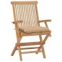 Gartenstühle 4 Stück aus massivem Teakholz mit beigen Kissen von vidaXL, Gartenstühle - Ref: Foro24-3065635, Preis: 377,45 €,...