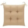 Gartenstühle 4 Stück aus massivem Teakholz mit beigen Kissen von vidaXL, Gartenstühle - Ref: Foro24-3065635, Preis: 377,45 €,...