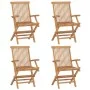 Gartenstühle 4 Stück aus massivem Teakholz mit beigen Kissen von vidaXL, Gartenstühle - Ref: Foro24-3065635, Preis: 377,45 €,...