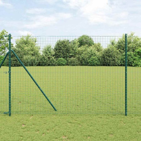 Reja con postes Verde 1.5 x 10 m Acero