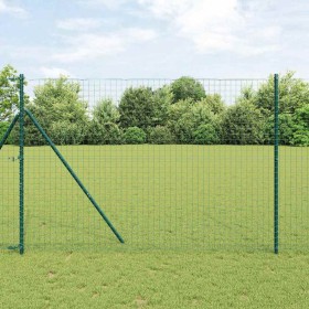 Reja con postes Verde 1.6 x 10 m Acero