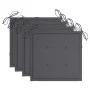 Sillas de jardín 4 uds madera teca con cojines gris antracita de vidaXL, Sillas de jardín - Ref: Foro24-3065617, Precio: 361,...