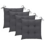 Gartenstühle 4 Einheiten aus Teakholz mit anthrazitgrauen Kissen von vidaXL, Gartenstühle - Ref: Foro24-3065632, Preis: 386,7...