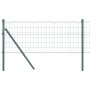 Reja con postes Verde 0.6 x 10 m Acero