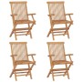 Gartenstühle 4 Stück aus Teakholz mit weißen cremefarbenen Kissen von vidaXL, Gartenstühle - Ref: Foro24-3065634, Preis: 395,...