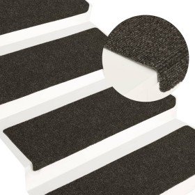 Alfombrilla de escaleras 15 uds punzonada antracita 65x21x4 cm