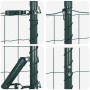 Reja con postes Verde 1.5 x 10 m Acero